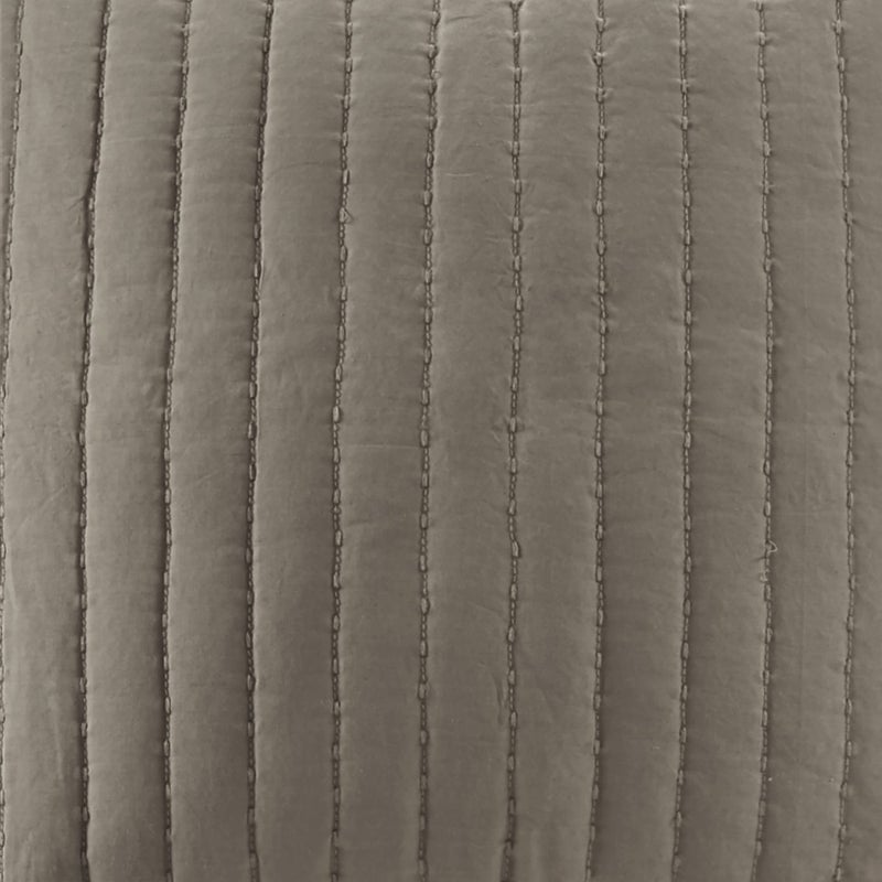 INK+IVY Single 100% Cotton Euro Sham - European Square Decorative Pillow Cover  Hidden Zipper Closure (Pillow Insert NOT Included)  Camila  Quilted Taupe 26""x26 - Image 3
